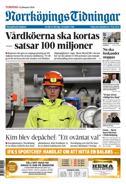 Norrköpings Tidningar 12.2.2026