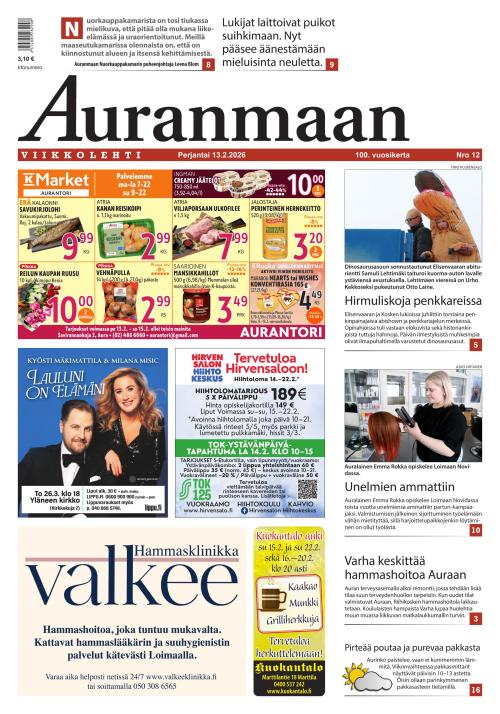 Auranmaan Viikkolehti 13.2.2026