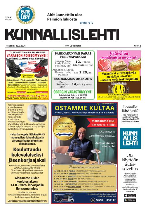 Kunnallislehti Paimio-Sauvo-Kaarina 13.2.2026