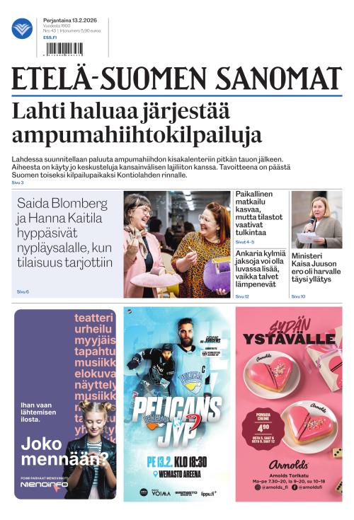 Etelä-Suomen Sanomat 13.2.2026