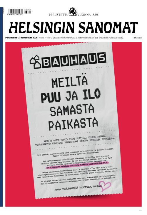 Helsingin Sanomat 13.2.2026