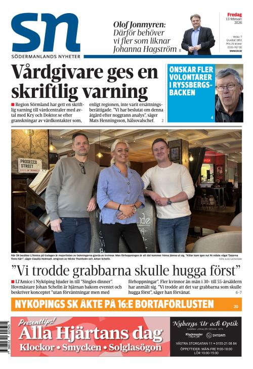 Södermanlands Nyheter 13.2.2026