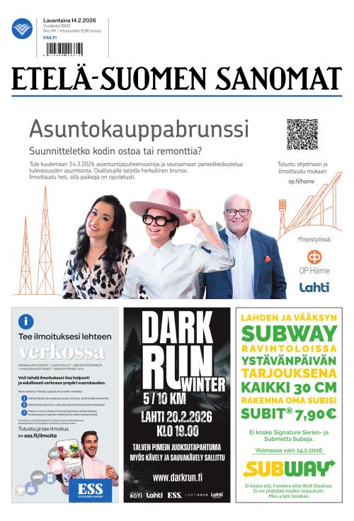 Etelä-Suomen Sanomat 14.2.2026