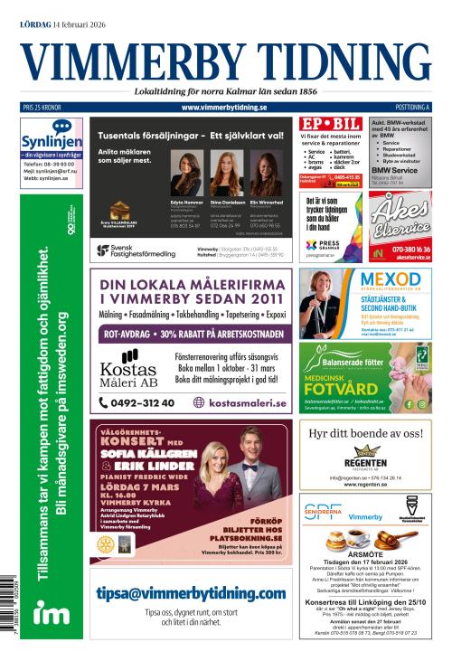 Vimmerby Tidning / Kinda-Posten 14.2.2026