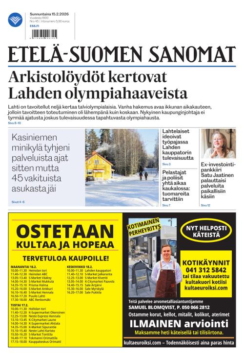 Etelä-Suomen Sanomat 15.2.2026