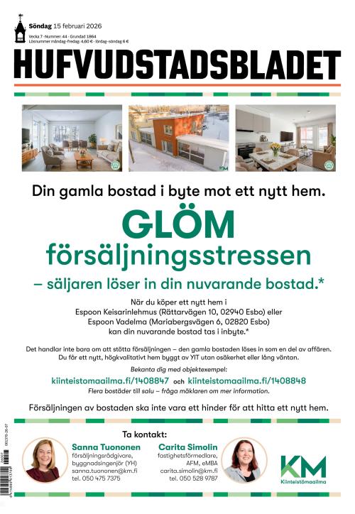 Hufvudstadsbladet 15.2.2026