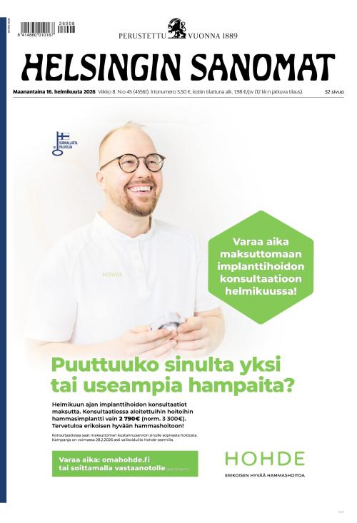 Helsingin Sanomat 16.2.2026
