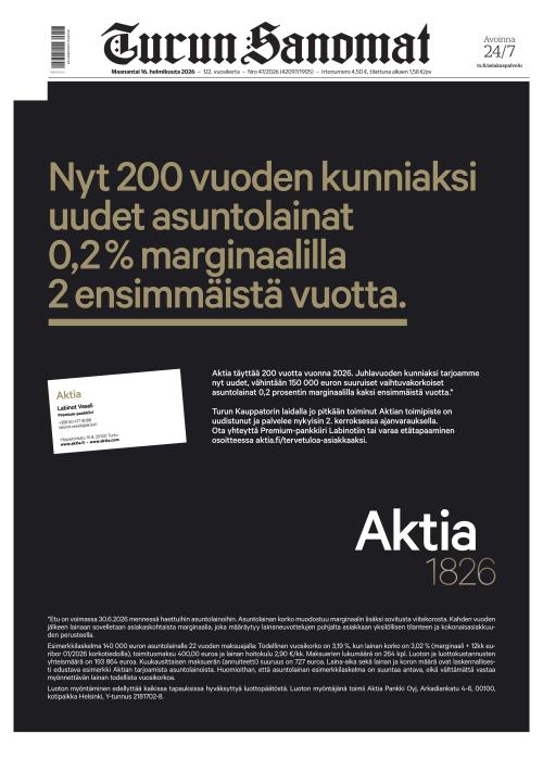 Turun Sanomat 16.2.2026