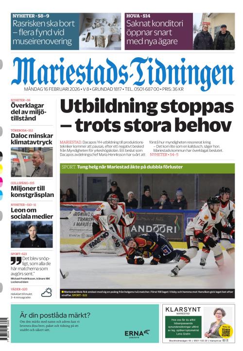 Mariestads-Tidningen 16.2.2026