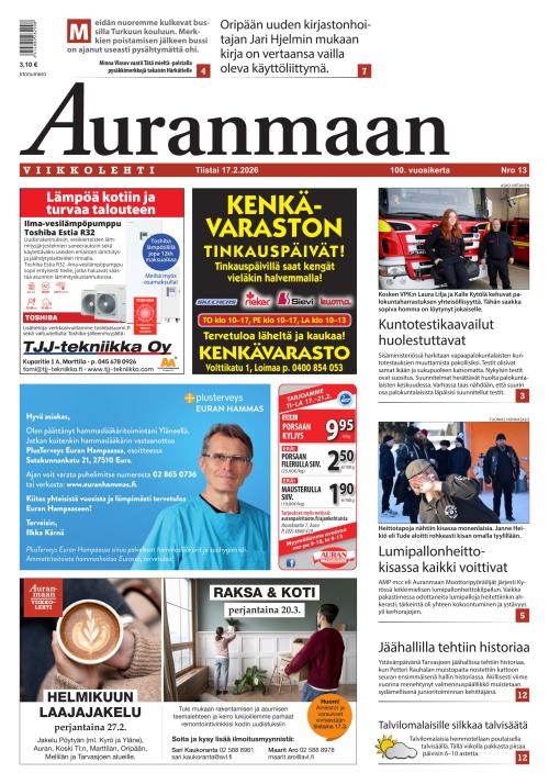 Auranmaan Viikkolehti 17.2.2026