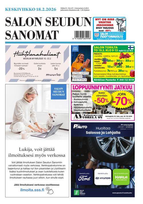 Salon Seudun Sanomat 18.2.2026