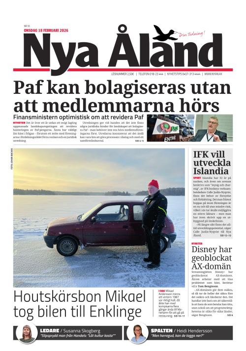Nya Åland 18.2.2026