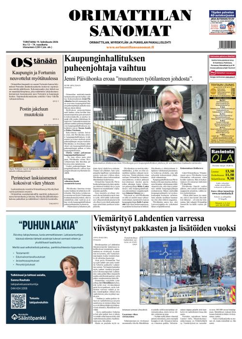 Orimattilan Sanomat 19.2.2026
