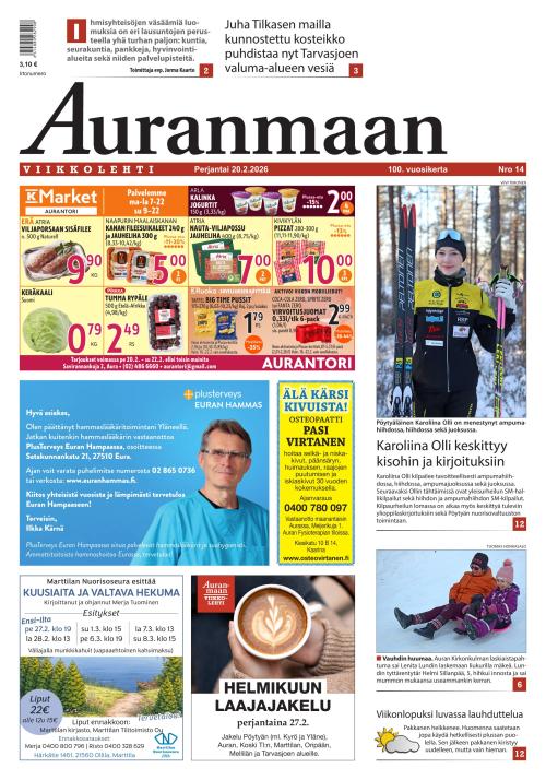Auranmaan Viikkolehti 20.2.2026