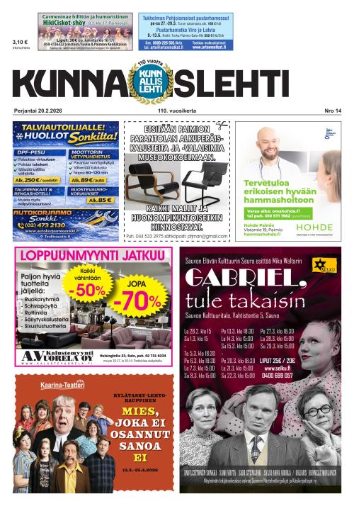 Kunnallislehti Paimio-Sauvo-Kaarina 20.2.2026