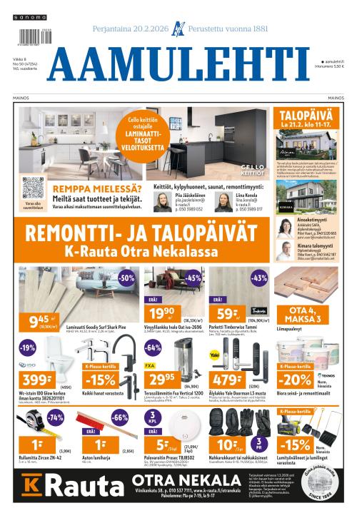 Aamulehti 20.2.2026