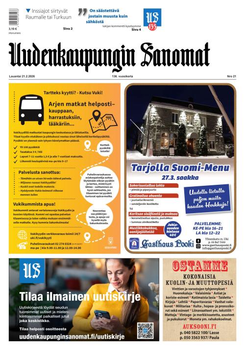 Uudenkaupungin Sanomat 21.2.2026