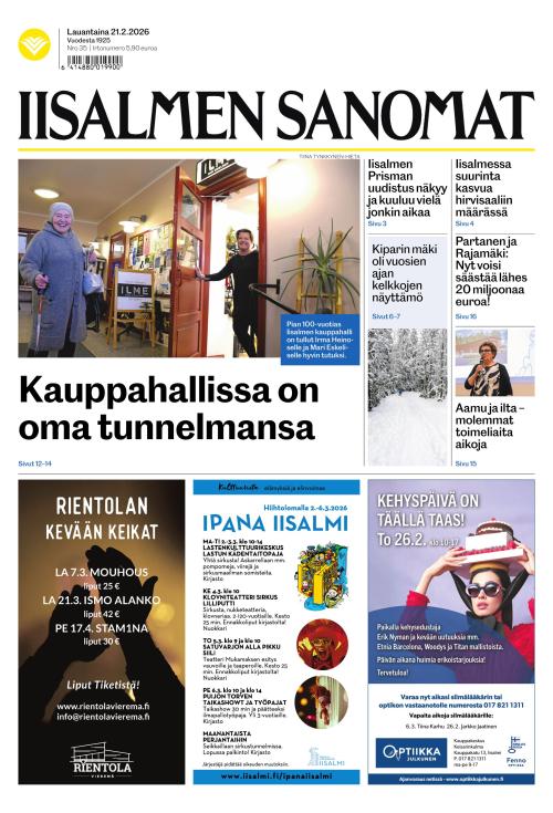 Iisalmen Sanomat 21.2.2026