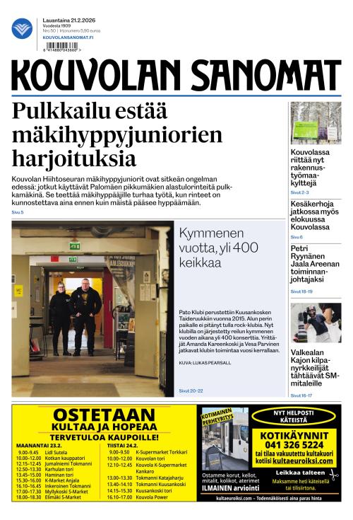 Kouvolan Sanomat 21.2.2026