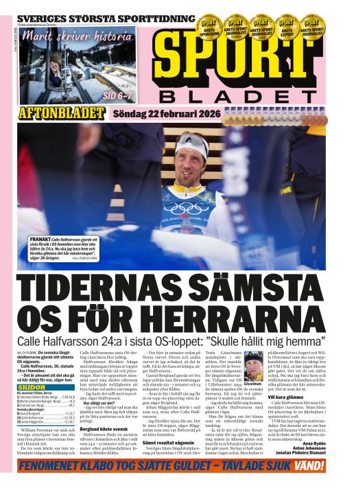 Aftonbladet Sportbladet 22.2.2026