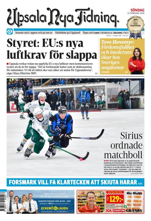 Upsala Nya Tidning 22.2.2026