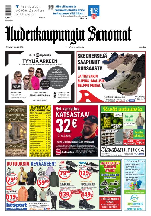 Uudenkaupungin Sanomat 10.3.2026