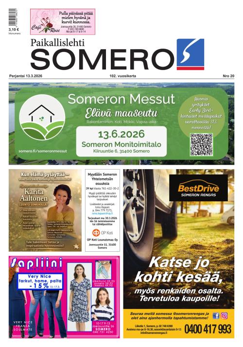 Paikallislehti Somero 13.3.2026