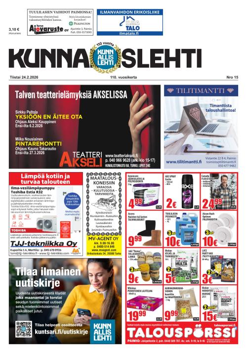Kunnallislehti Paimio-Sauvo-Kaarina 24.2.2026