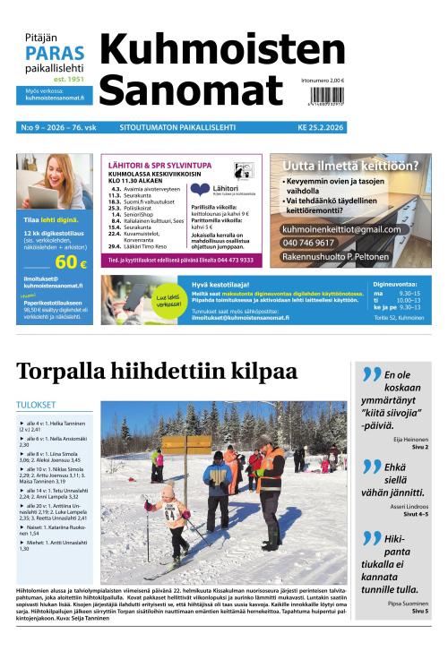 Kuhmoisten Sanomat 09/2026