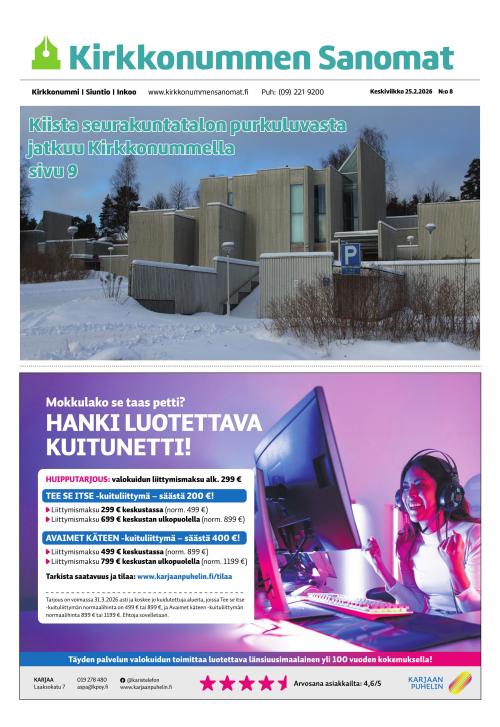 Kirkkonummen Sanomat 25.2.2026