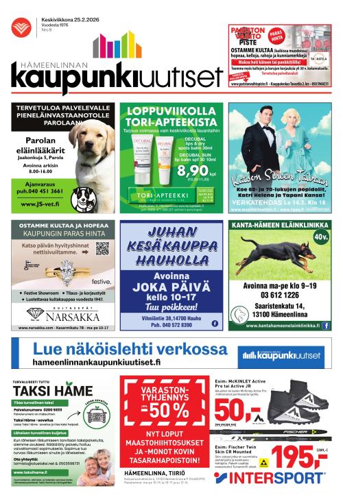 Hämeenlinnan kaupunkiuutiset 25.2.2026