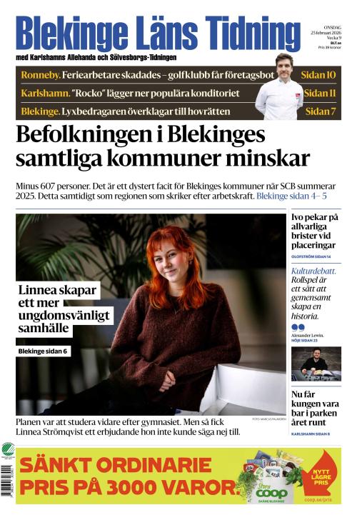 Blekinge Läns Tidning 25.2.2026