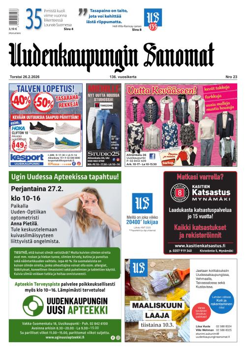 Uudenkaupungin Sanomat 26.2.2026