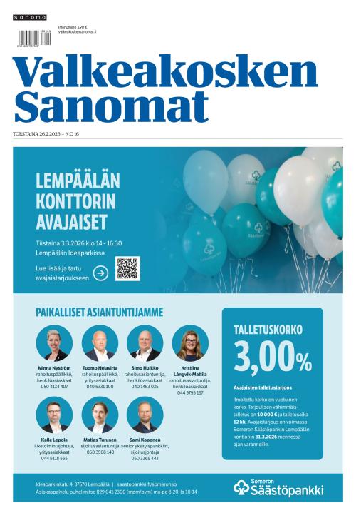 Valkeakosken Sanomat 26.2.2026