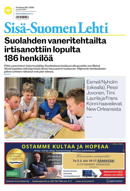 Sisä-Suomen Lehti 26.2.2026