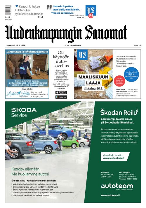 Uudenkaupungin Sanomat 28.2.2026