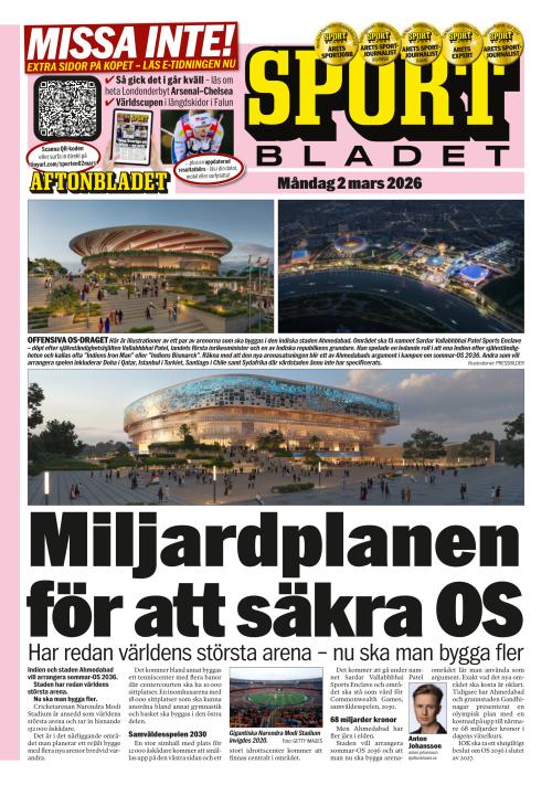 Aftonbladet Sportbladet 2.3.2026