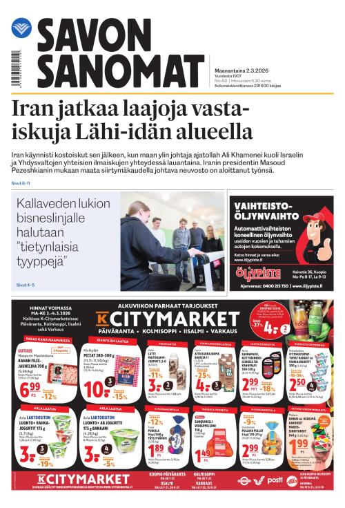 Savon Sanomat 2.3.2026