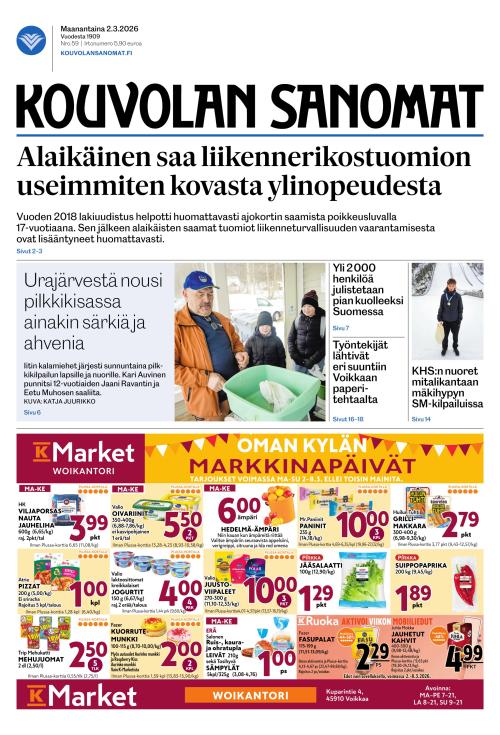 Kouvolan Sanomat 2.3.2026