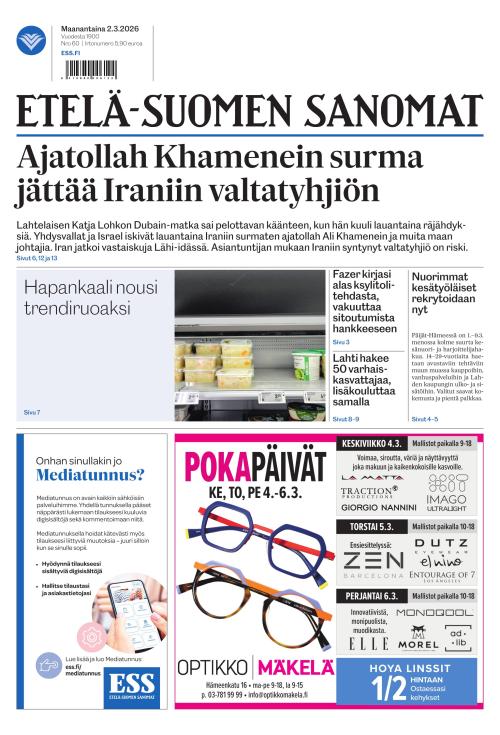 Etelä-Suomen Sanomat 2.3.2026