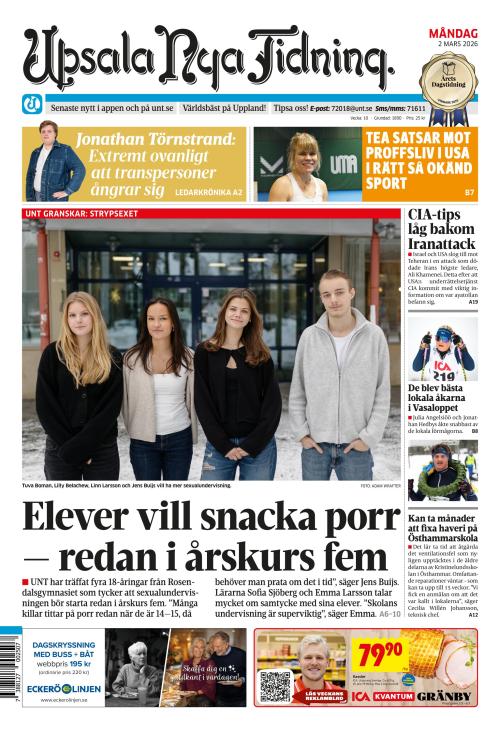 Upsala Nya Tidning 2.3.2026