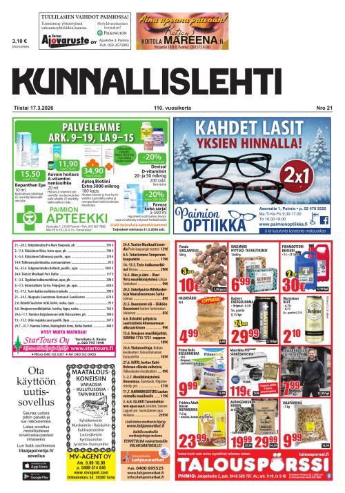 Kunnallislehti Paimio-Sauvo-Kaarina 17.3.2026