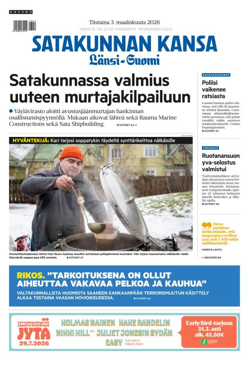 Satakunnan Kansa Länsi-Suomi 3.3.2026