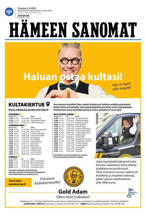 Hämeen Sanomat 3.3.2026