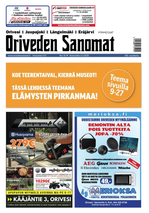 Oriveden Sanomat 4.3.2026