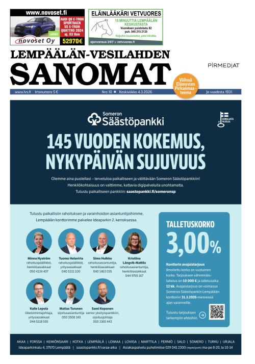 Lempäälän-Vesilahden Sanomat 4.3.2026