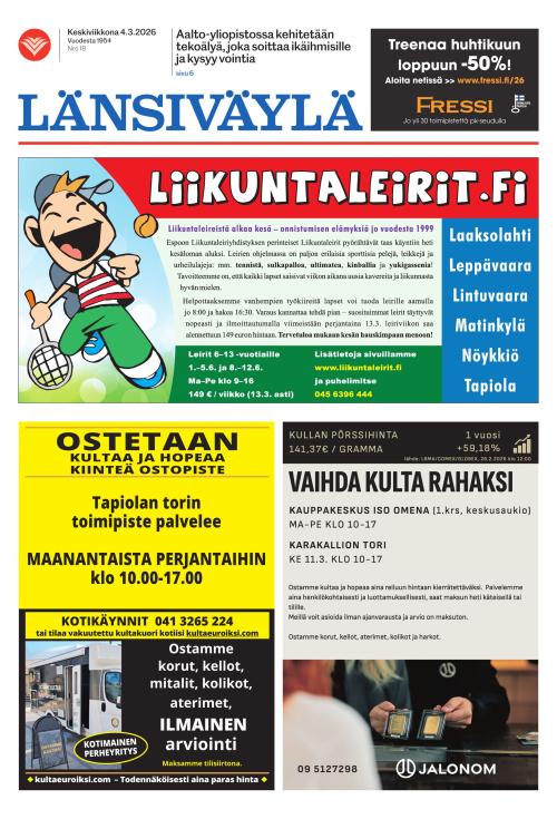 Länsiväylä 4.3.2026