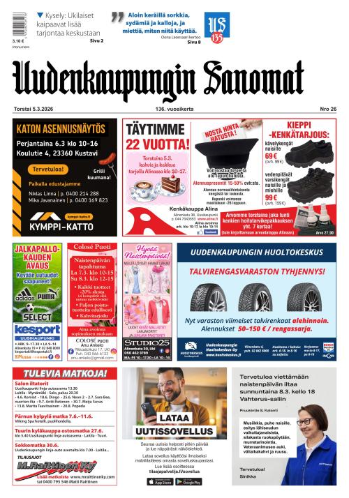 Uudenkaupungin Sanomat 5.3.2026