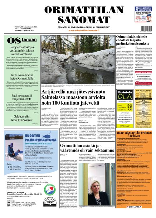 Orimattilan Sanomat 5.3.2026