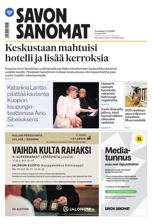 Savon Sanomat 5.3.2026